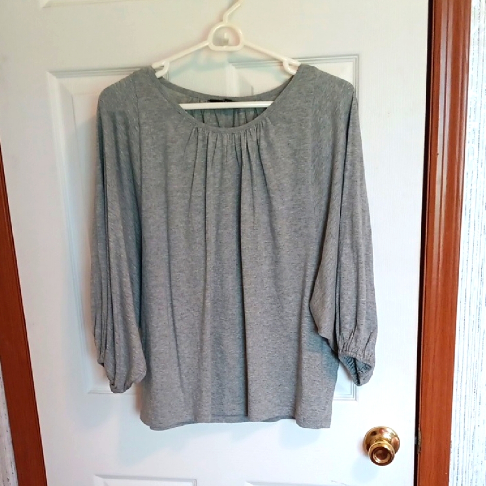 Banana Republic Gray Bishop Sleeve Blouse